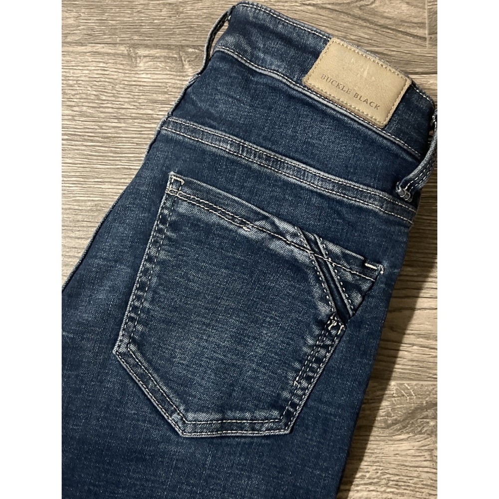 Buckle Black Fit No. 75 High Rise Boot Stretch Dark Wash Jeans Size 25 (26x32)